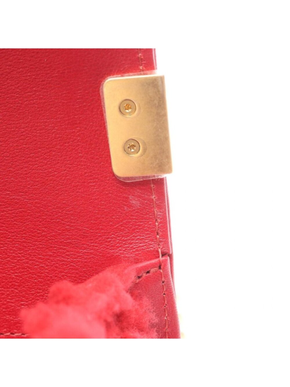 Chanel Shoulder Bag Small Red Leather Chain - Picture 9 of 10